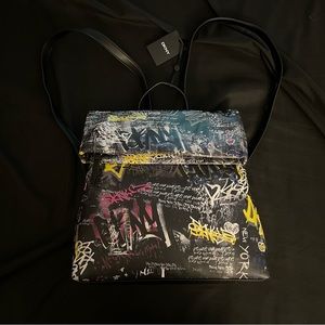 DKNY Tilly Mid fold over top back pack purse